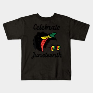 Celebrate Juneteenth Afro Woman African Pride Black Women Kids T-Shirt